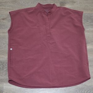 FIGS Dark Cherry Rafaela Top. Size Small